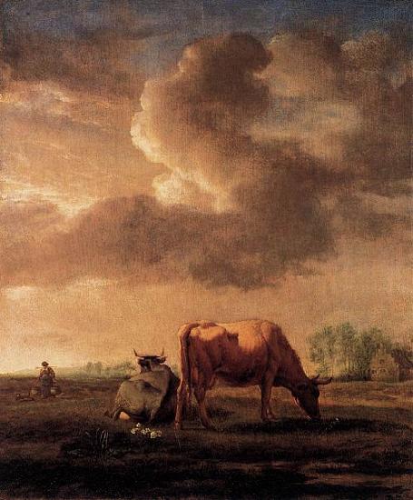 Adriaen van de Velde Cows on a Meadow oil painting image